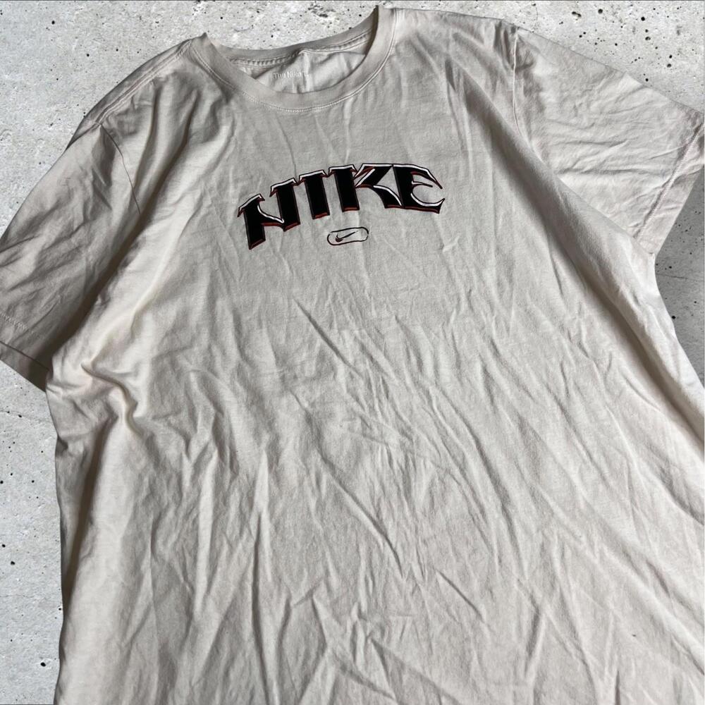 Y2K Middle Check Nike THE NIKE TEE White Short Sleeve T-Shirt Men's‎ Size L